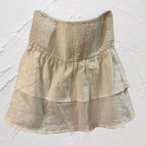 Edikted Linen Ruffled Tube Top